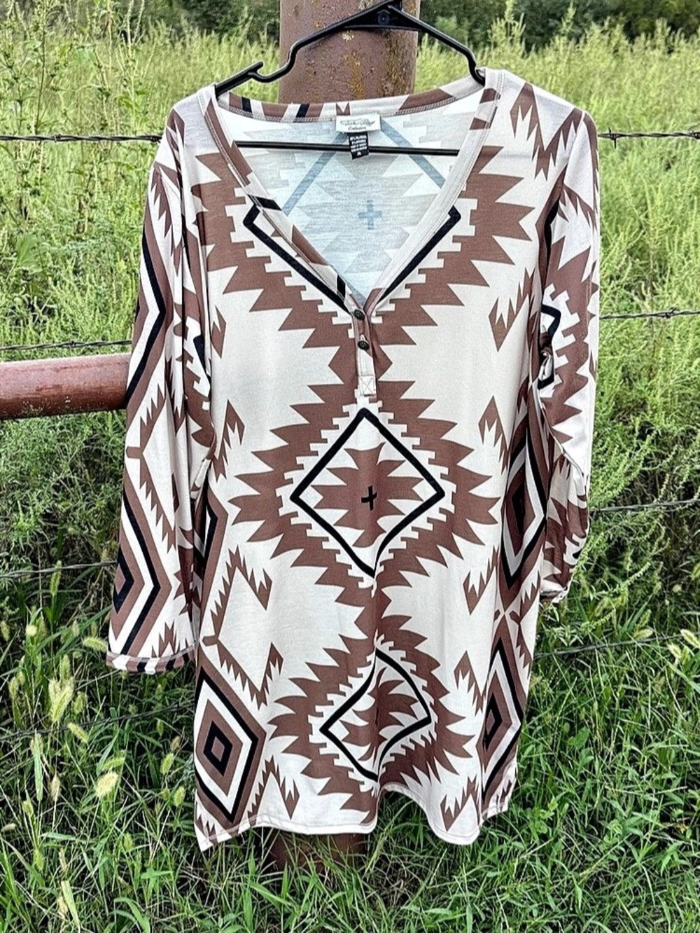 Tasha Polizzi Southwest Geometric Tunic Top Women's Size XL Like New